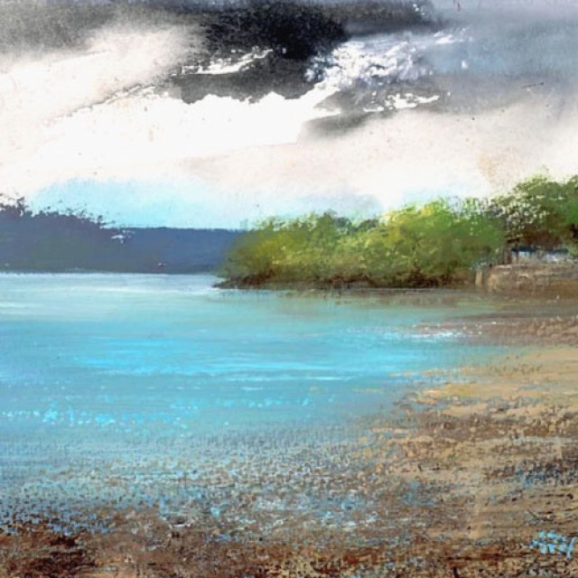 Amanda Hoskin landscape in oils Newlyn