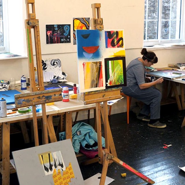 Exploring Abstraction course Simon Williams Newlyn School of Art studio