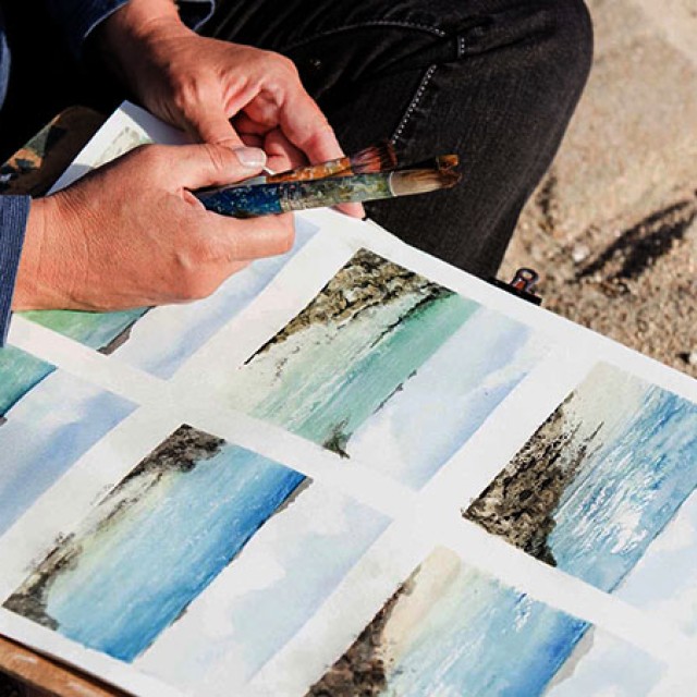 Landscape painting course Amanda Hoskin Tresco Scillies