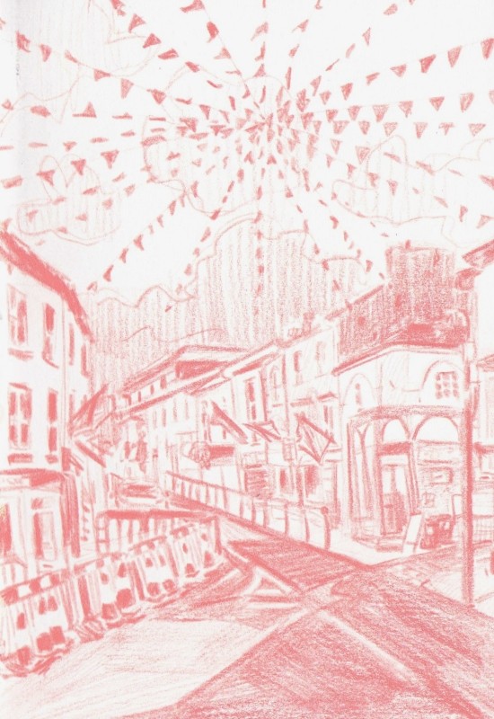 Bunting and Traffic Cones (Market Jew Street)