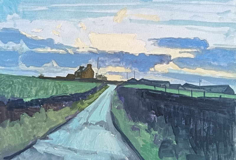 Evening Clouds on Morvah Road (Study)