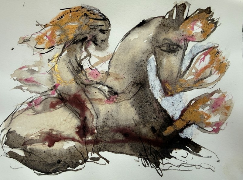Horse, Girl, Spirit Flames
