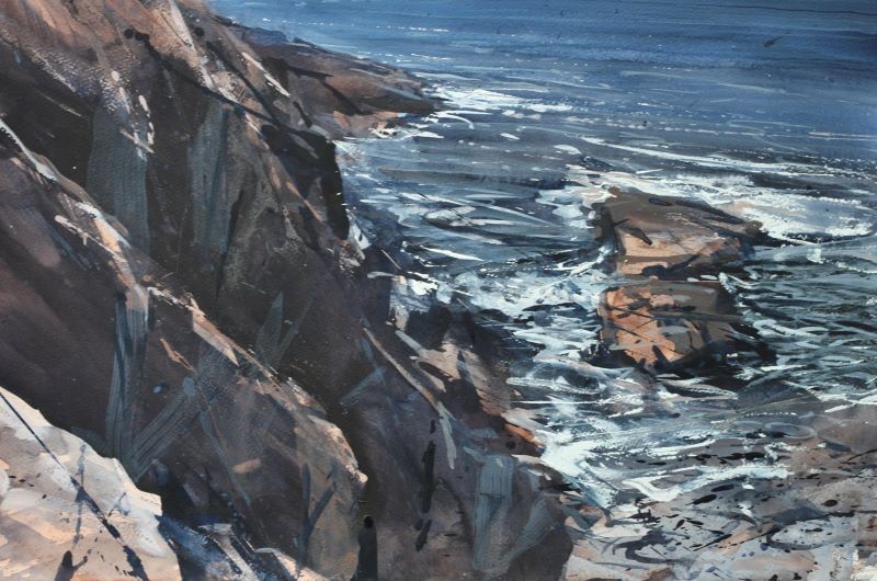 Cape Cornwall Cliffs, Study in Ultramarine and Light