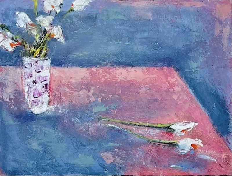 Pink Still Life with Arum Lillies
