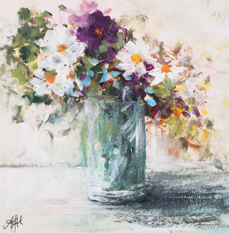 Pansies and Daisies from the Studio Garden