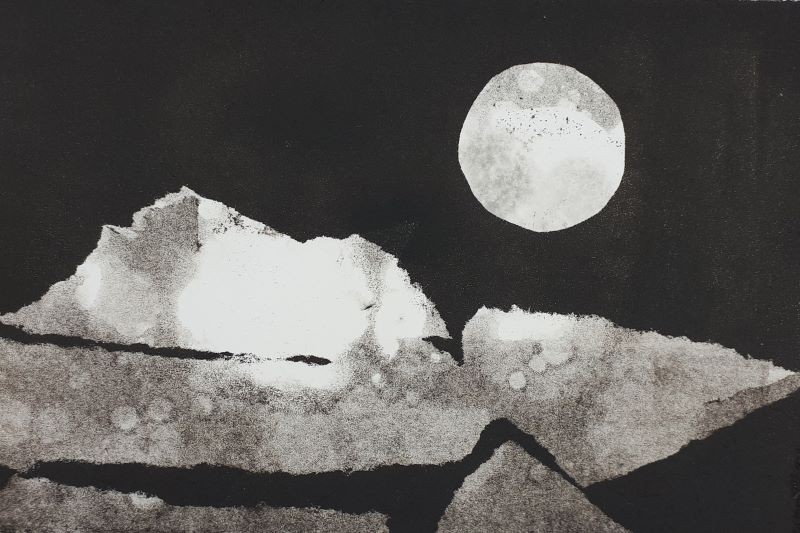 Full Moon & Stone Wall (+ book)