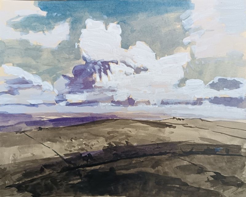 Carn Galver, looking towards Mount's Bay (Study)