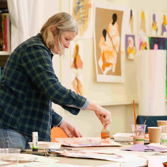 Student creating work