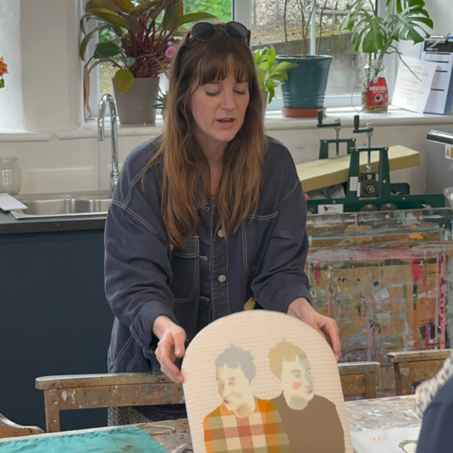 Reviewing student pieces