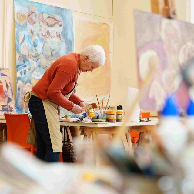 Student working in the studio