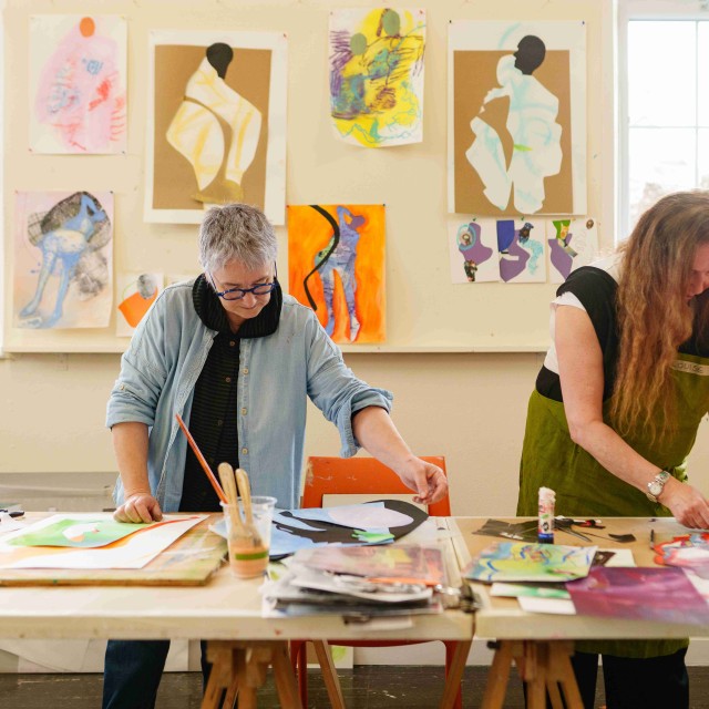 Students creating work