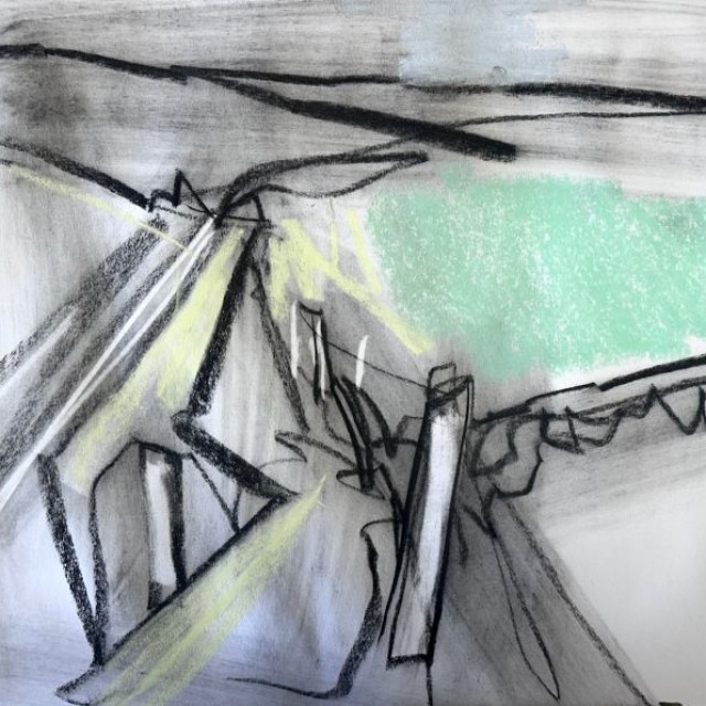 expressive landscape drawing