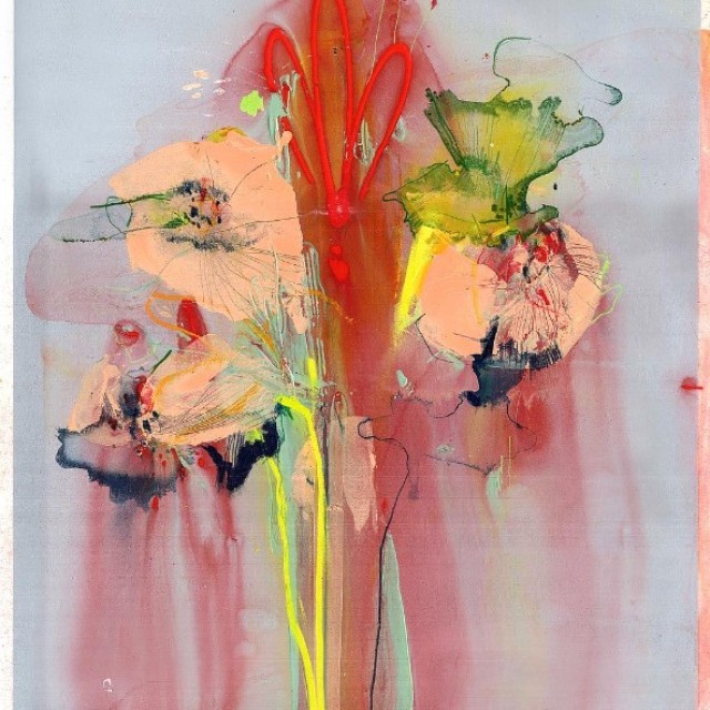 Expressive flower Painting Rob Unett Newlyn School of Art