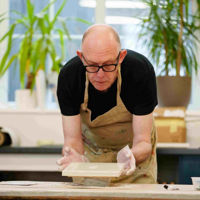 Dan Pyne giving a materials demonstration